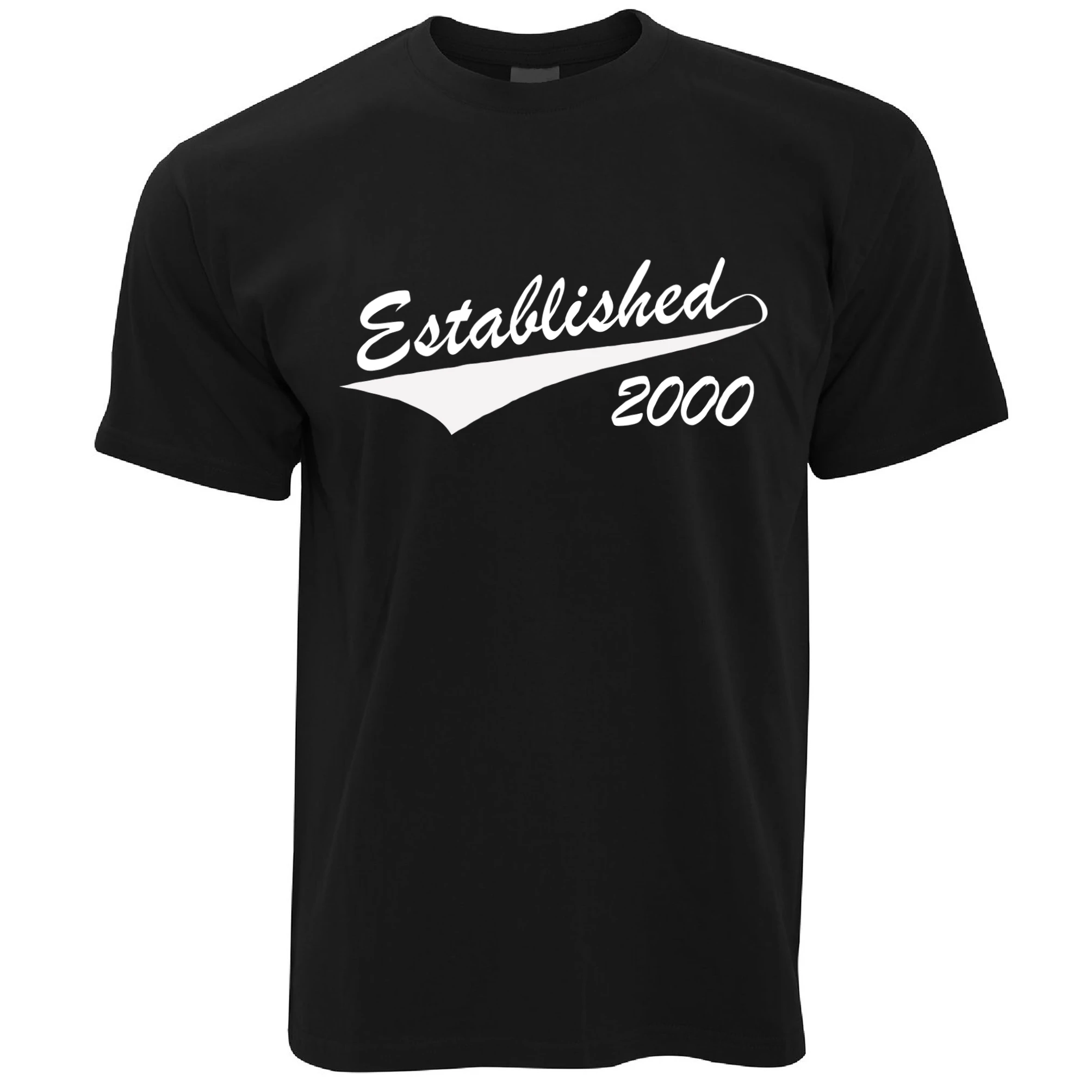 Anniversaire T Shirt Hommes Established 00 Logo Designer 18th Cadeau 18 T Shirt Homme Designer T Shirthommes T Shirt Aliexpress