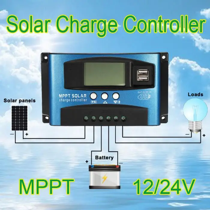 40A/50A/60A/100A регулятор MPPT солнечной панели Контроллер заряда 12 В/24 В устройство слежения с автофокусом LB88