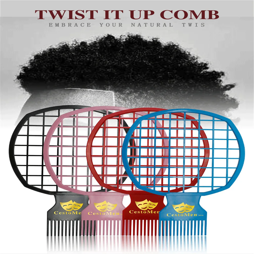 

HAICAR 1PC Twist It Up Men's Comb Professional Curly Hair Dirty Braid Comb Perm Style Round Curling Combs for Men