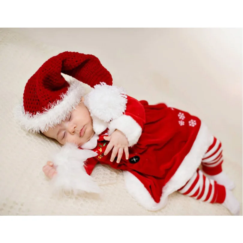 

Santa Claus Cosplay Costumes For Kids Girls Halloween Christmas New Year Custumes 3 Pieces Xmas Costumes For Baby