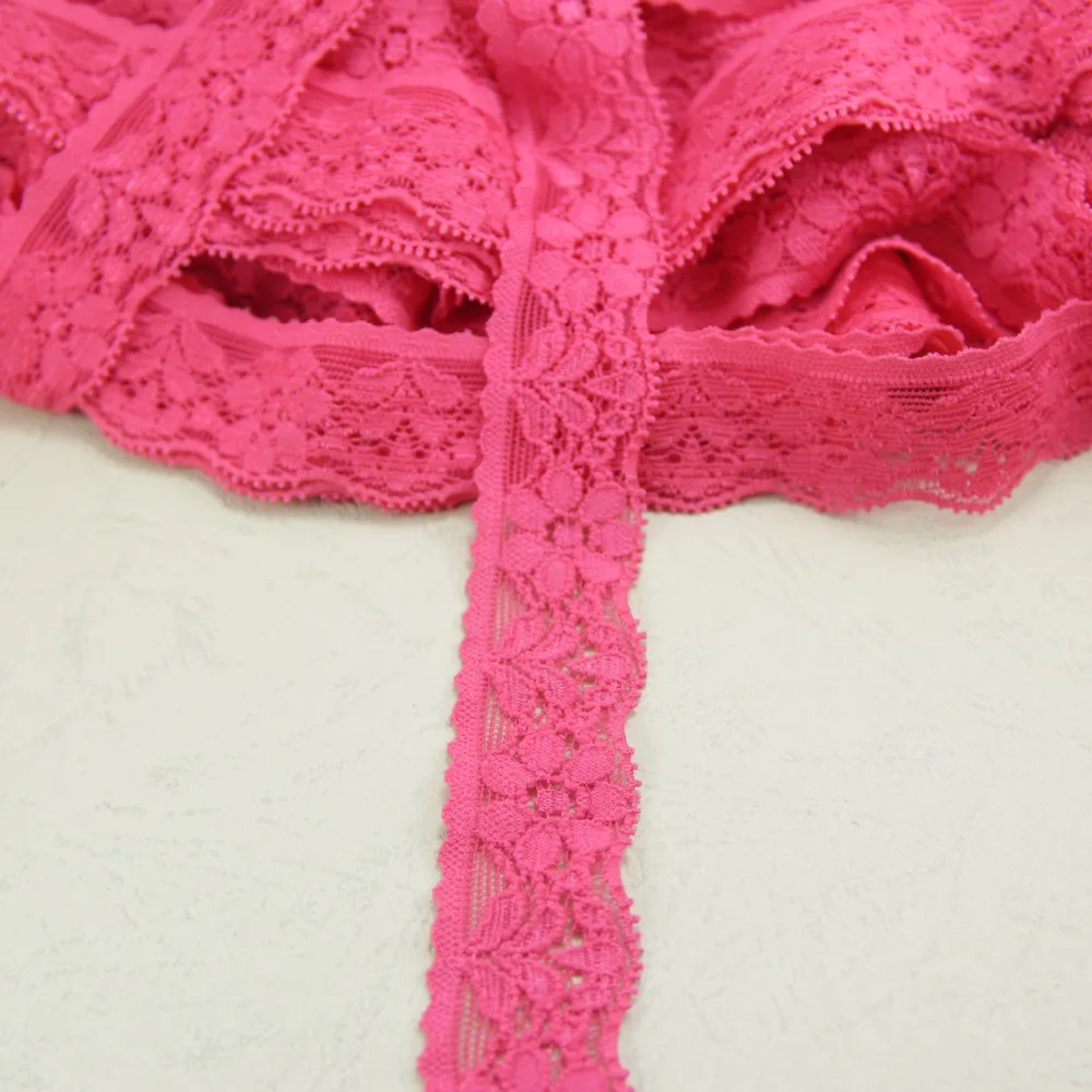 

E31 high stretch elastic lace tirm sewing craft /clothes/Apparel accessories gray 205 yards 24mm width watermelon red