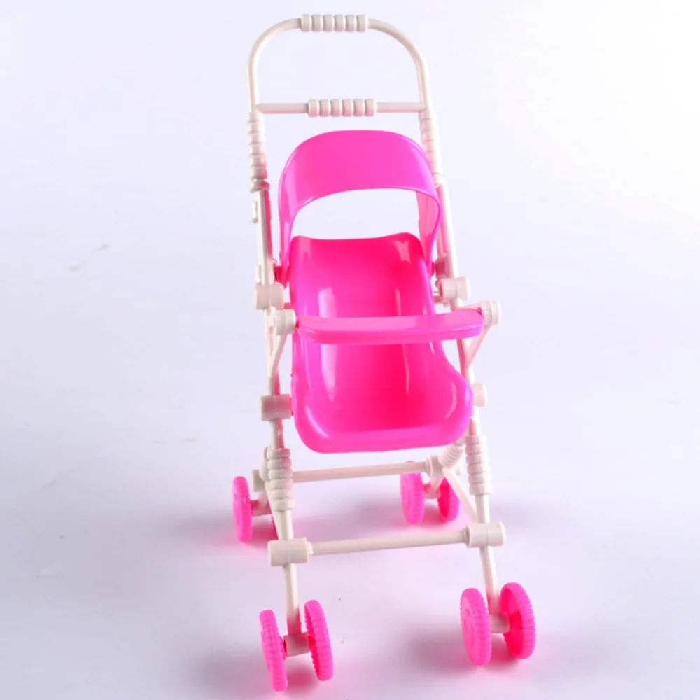 

1pc Top Brand Assembly Baby Stroller Trolley Nursery Furniture Toys For Doll Pink High Quality