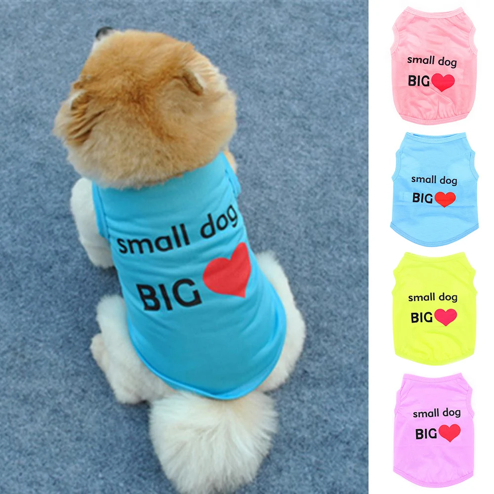 

New Hot Sale Cute Pet Dog Clothes Soft Cool Shirts T Shirt Cat Vests Summer Cartoon Apparel Clothing for Small Dogs 18Jan19