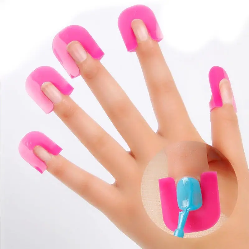 20 pcs Manicure Finger Nail Art Case Polish Nail Protector Cover Rose Red