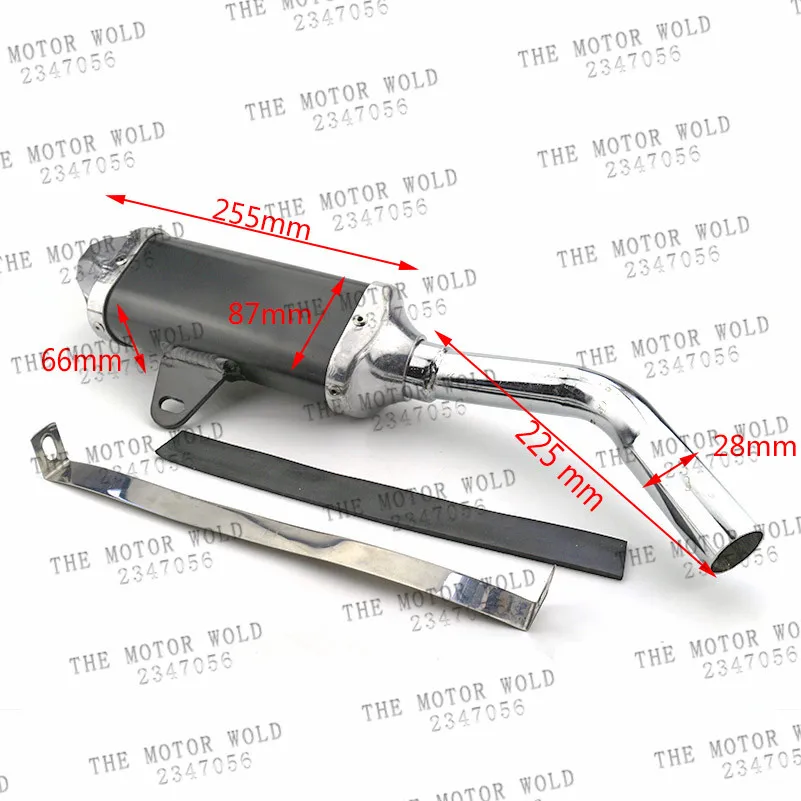 Универсальный Мотоцикл Скутер 28 мм черный глушитель выхлопной трубы для 50 110 125 CC питбайк