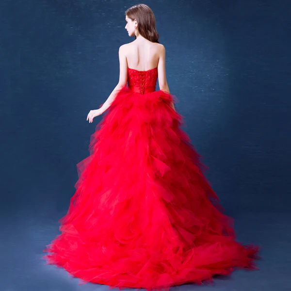 Вечернее платье сексуальное красное короткое спереди длинное сзади ручной работы платья для выпускного вечера с цветами Хрустальная Вышивка Вечерние платья Vestido Longo