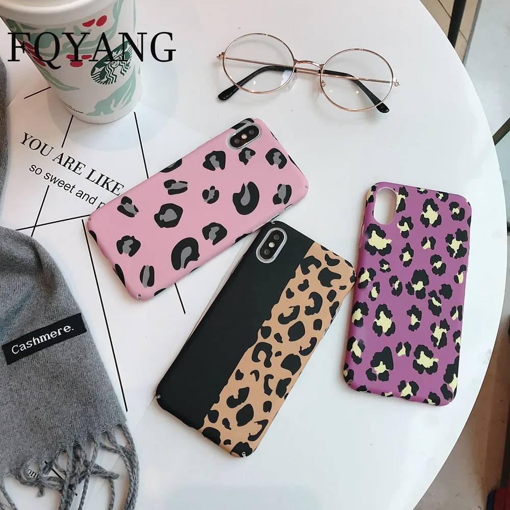 

Luminous Case For Iphone X XR XS MAX Fashion Leopard Patchwork Case For Iphone 6 Plus 7 Plus 8 Plus Luxury Hard Back Shell