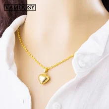 Миниатюрное ожерелье-чокер в виде сердца для женщин, золотые кулоны 24 К, подвеска в виде маленькой любви на шею, богемное чокер, ожерелье, ювелирное изделие без цепочки