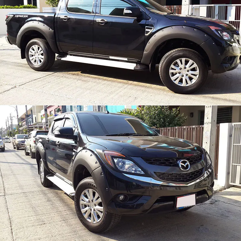 MATTE BLACK RED HANDLE BOWL COVER FOR 4 DOOR NEW MAZDA BT-50 PRO 2012-2014 V.1