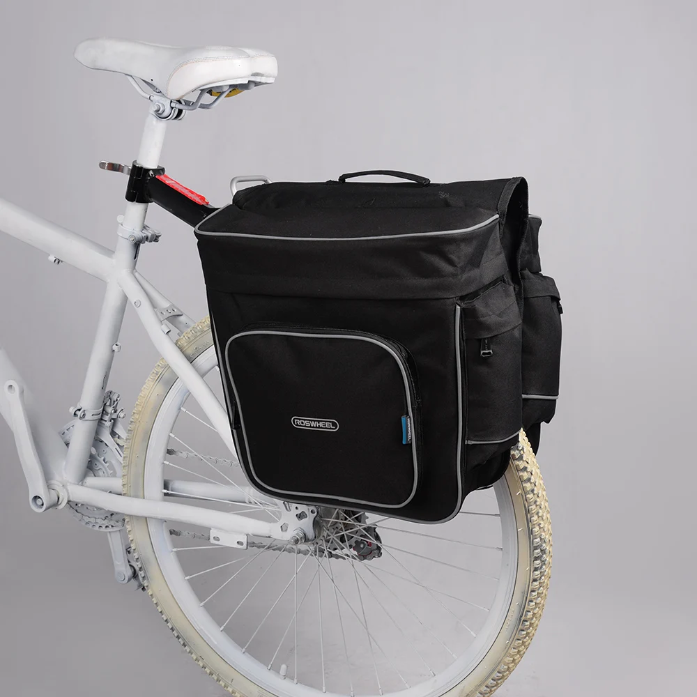 ROSWHEEL 30л сумка для багажника Pannier велосипедная Черная задняя велосипедная Сумка велосипедная двойная боковая задняя стойка заднее сиденье Pannier уличная сумка