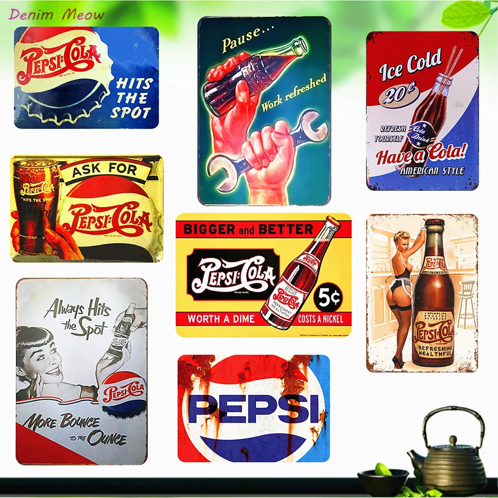 

American Style Have A Cola Metal Signs Vintage Ice Cold Drink Plaque Bar Cafe Family Decorative Wall Stickers Art Posters WY24
