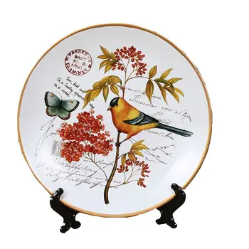 

ceramic dishes wine cabinet bar restaurant living room decoration plate wall hanging plate Home Decor Wedding Gift