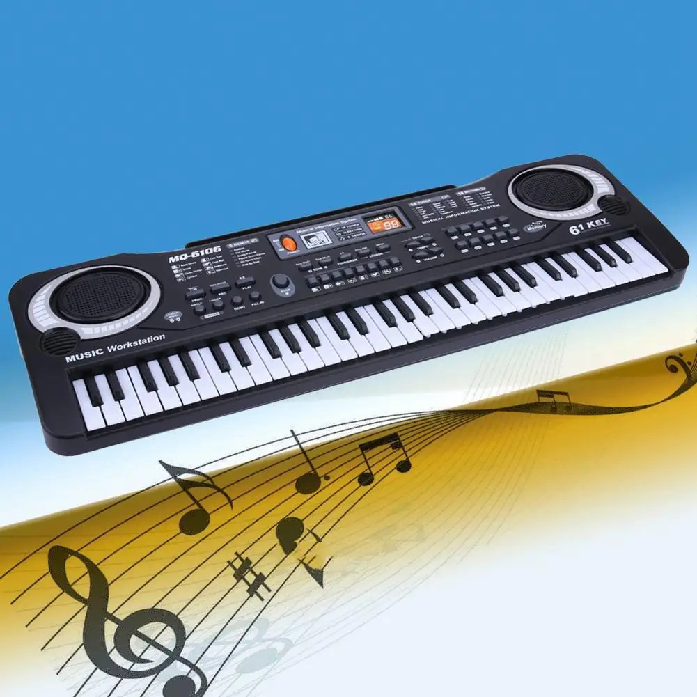 SEWS-61 клавиши Цифровая музыка электронная клавиатура ключ доска Электрический пианино детский подарок, штепсельная вилка США
