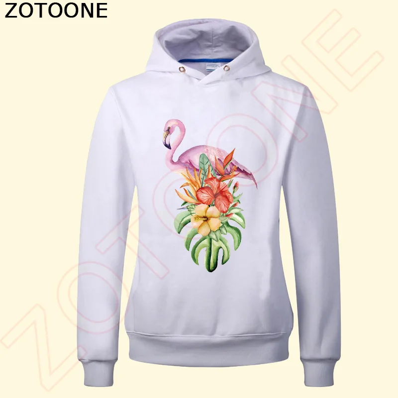 Нашивка ZOTOONE с фламинго и цветами наклейки для одежды девушек печать сделай сам