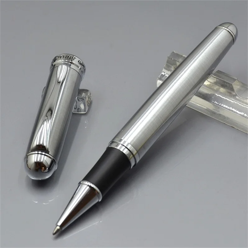 JINHAO 750 бренд 15 цветов металлический круглый ролик ручка для школы офиса Канцтовары классические шариковые ручки для Рождественский подарок - Цвет: Silver