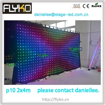 

free shipping 4 meter by 2 meter P100mm led display curtain