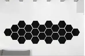 Black 12 шт./компл. 3D шестигранного акрилового зеркальная поверхность наклейки на стену домашний зеркальный Декор декоративно-прикладного искусства росписи самоклеящийся Autocollant - Цвет: Black