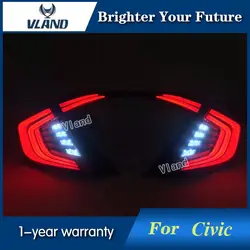 Vland Новый светодиодный задние фонари для Honda Civic 2016-2017 Red Копченый Объектив задний фонарь в сборе пользовательские