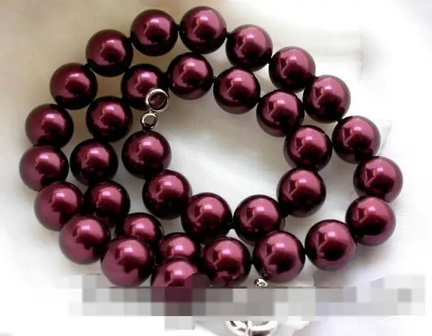 

3310 round purple south sea shell pearl necklace