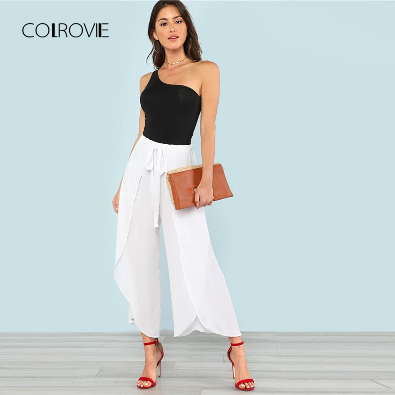 Женское боди на одно плечо COLROVIE однотонное облегающее с асимметричным вырезом