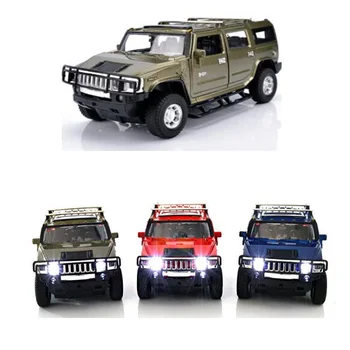 

1:32 Car Model Toy of Hummer H2 SUV Metal Die-cast Material Kids Pull Back Musical Toy for Birthday Gifts