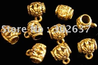 

FREE SHIPPING 240pcs Antiqued gold plt dum flower connector bail 10x8mm A16G