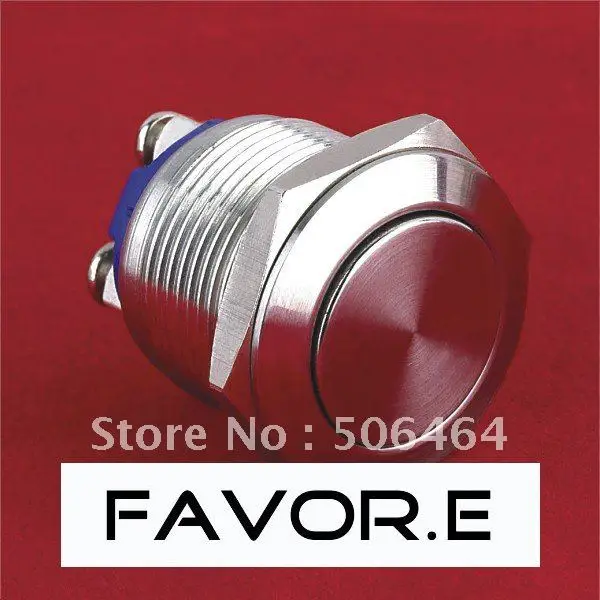 

19mm IP65 car horn Momentary Push Button Switch Flat round screw terminal