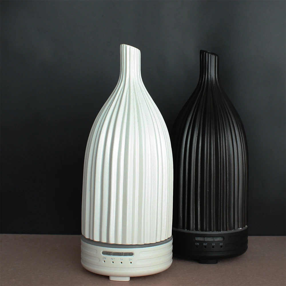 

Humidifier Aroma Diffuser Ultrasonic Essential Oil Diffuser 100ml Ceramics Aromatherapy LED Night Auto shut off Whie, black