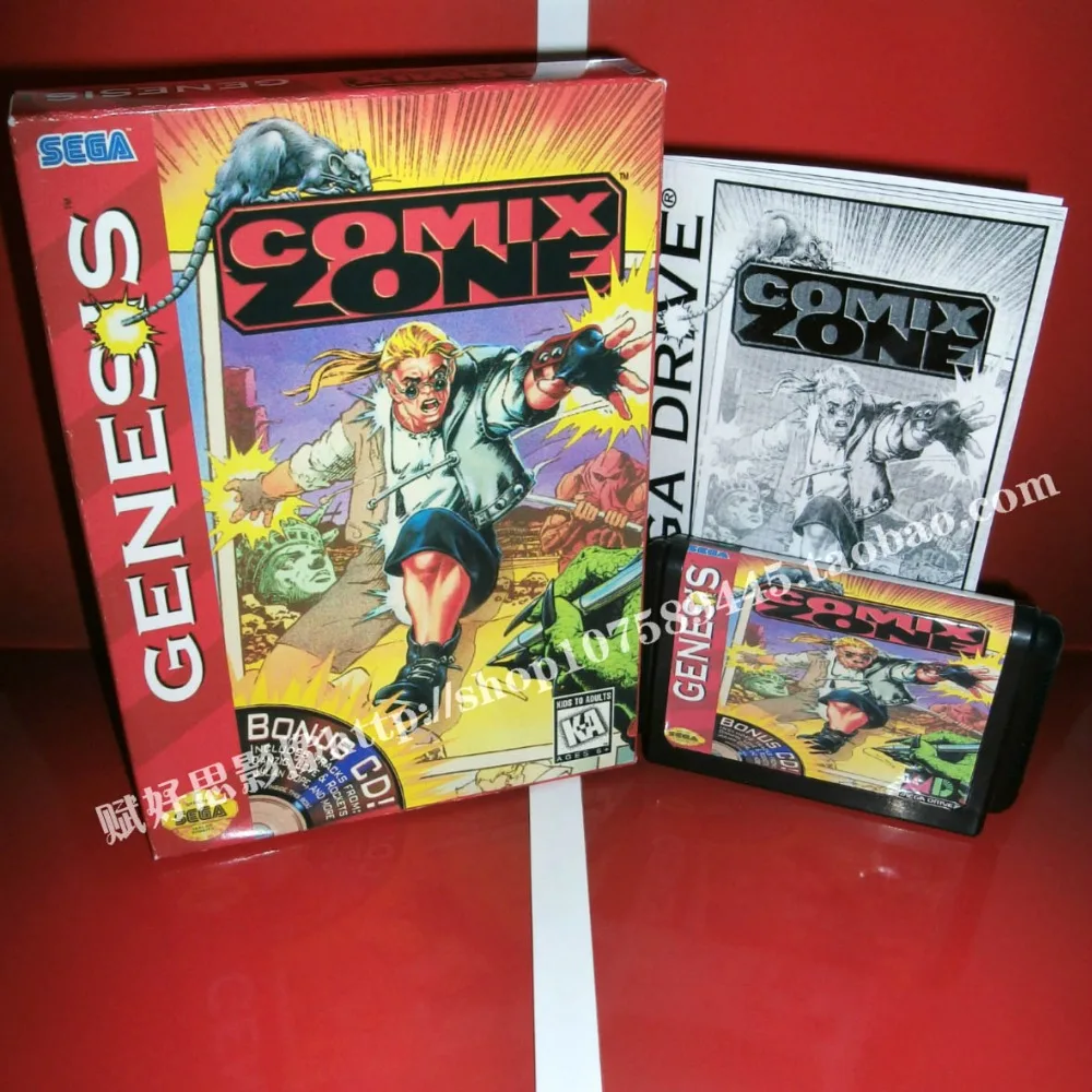 Comix zone игровой Картридж с коробкой и руководство 16 бит MD карты для sega Mega Drive для Genesis