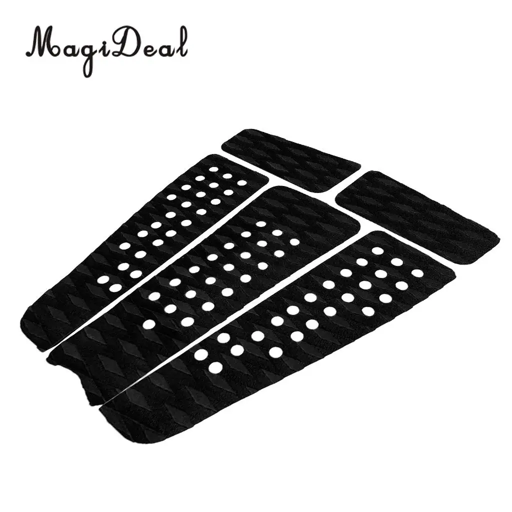 MagiDeal 5 Pieces Non Slip Diamond Grooved EVA Surfboard Traction Deck Grip Tail Pad Surfing Kiteboard Skimboard Accessories