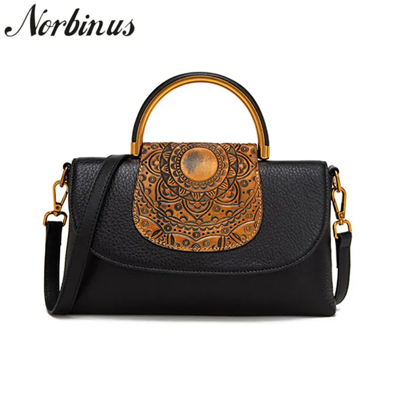 

Norbinus Vintage Designer Women Small Handbag Genuine Leather Shoulder Messenger Bag Tote Natural Skin Crossbody Top Handle Bags