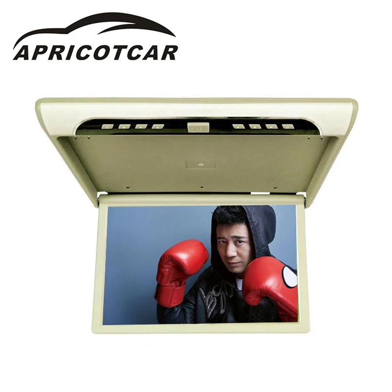 

APRICOTCAR 19 "Car Monitors Car Ceiling Flip Top Mount Monitors Overhead Flip Screen FM Transmitter HD Car Display MP5 Upscale