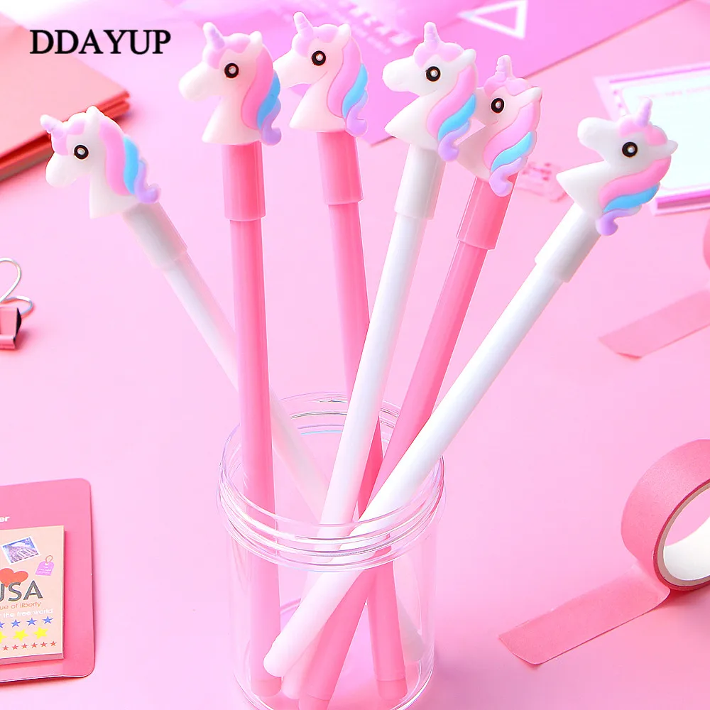 

4Pcs Cartoon Unicorn Gel Pen Cute Kawaii Stationery Office for Girl School Supplies Novel Creative Pens Beautiful Writing