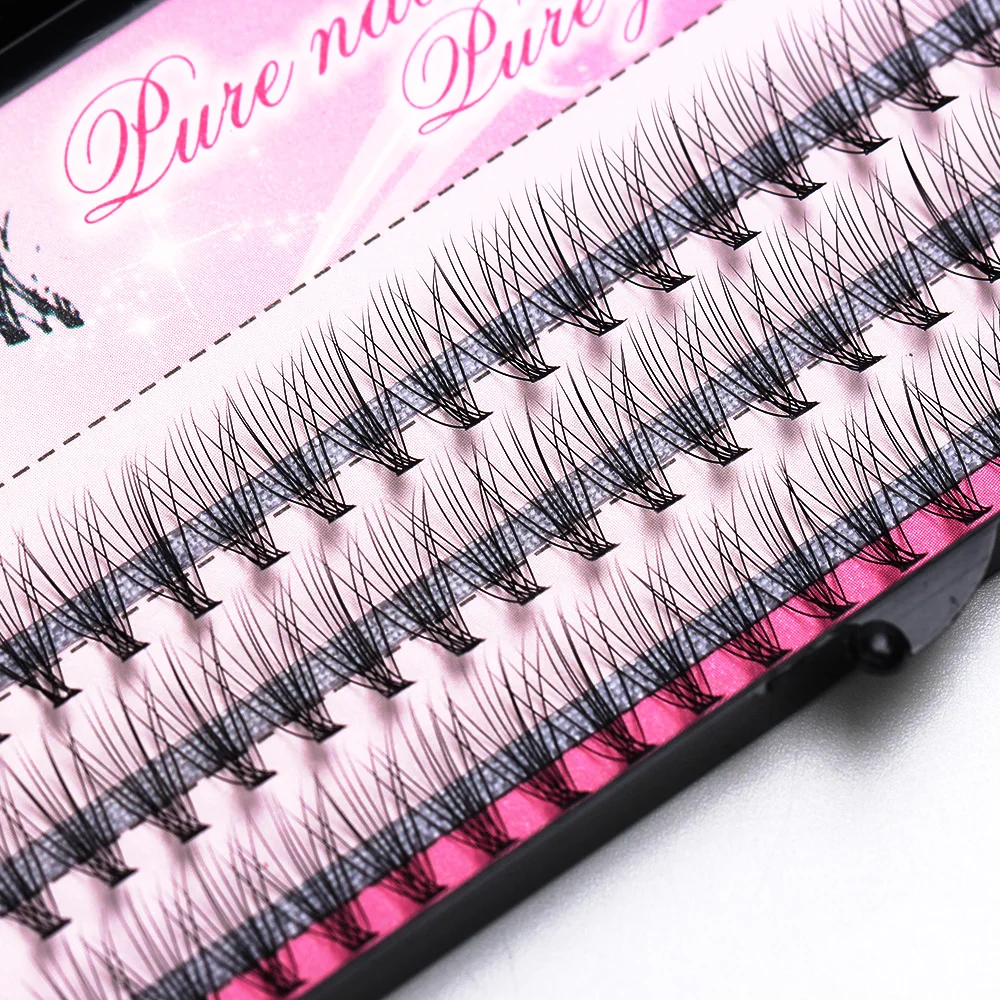 

1 Box 10D 0.10 Thickness C Curl 60pcs Black Mink Individual Eyelashes Cluster False Eye Lashes Grafting Fake Extensions Tools