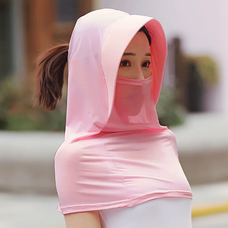 

Cycling Unisex Man Woman Summer Sunshade Mask Multifunctional Breathable Quick Drying Gauze Ice Silk Face Mask Shawl Hat