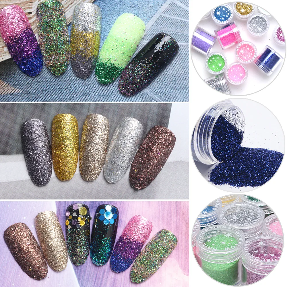 1 бутылка голографическая пудра с блестками Nail Art Украшение для маникюра