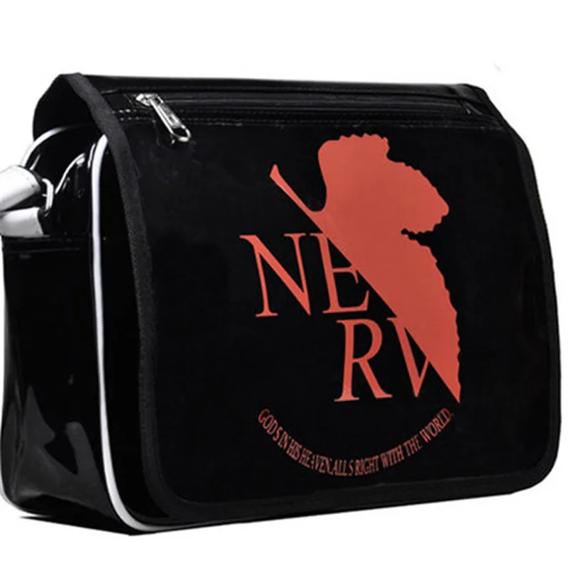 NEW Style Neon Genesis Evangelion EVA Anime Patent Leather Shoulder Bag Cartoon COS Messenger Crossbody Bags