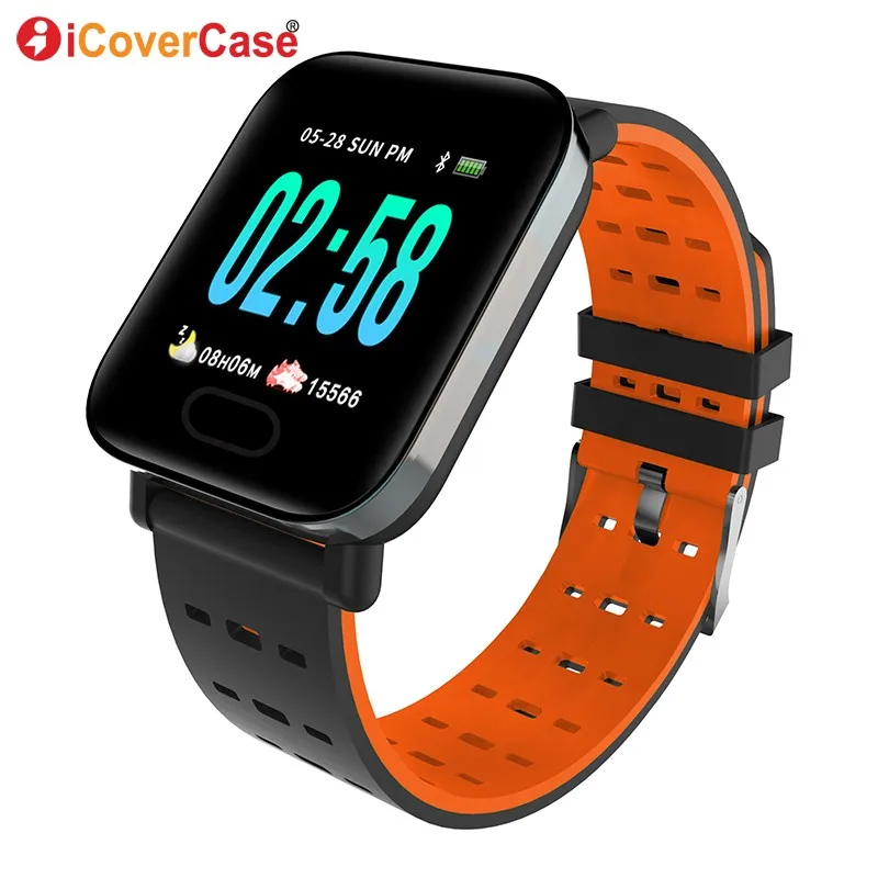 Смарт-браслет для samsung Galaxy S10 5G S10e S9 S8 Plus S7 Note 10 9 8 5 Монитор артериального давления Смарт-часы спортивный браслет - Цвет: Оранжевый