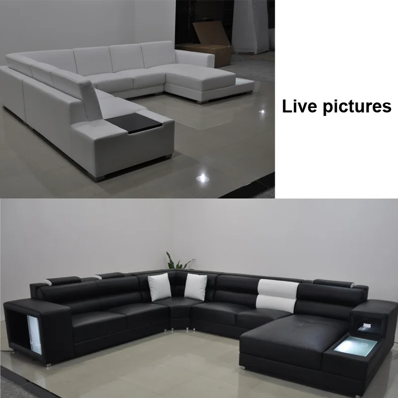 Высококачественный кожаный диван для гостиной