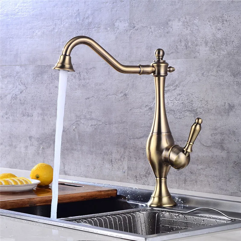 Kitchen Faucet Antique Bronze Kitchen Faucet All Copper Kitchen Sink Mixer Tap Crane Faucet Deck Mounted Hot Cold Tap Torneiras Kitchen Faucet Antique Bronze Kitchen Faucet All Copper Kitchen Sink Mixer Tap Crane Faucet Deck Mounted Hot Cold Tap Torneiras