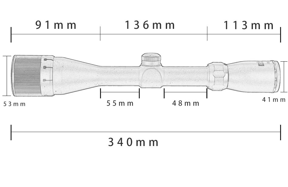 DIANA 3-9X40 AO тактические оптические прицелы из стекла, травленая перекрещивающаяся сетка, Воздушная снайперская Охотничья винтовка с свободные крепления