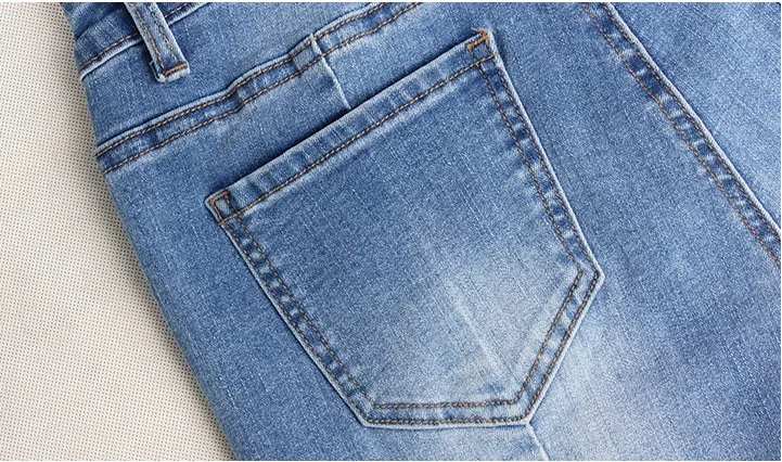 CatonATOZ 2160 Новое поступление, джинсы для мам, женские хлопковые джинсы с жемчугом, джинсовые штаны, Стрейчевые женские рваные обтягивающие джинсы для женщин