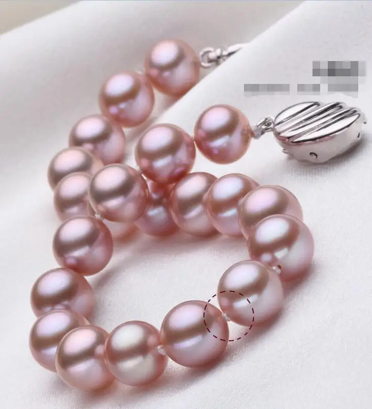 

Free Shipping >>>>> elegant 10-11mm AAA +south sea round lavender pearl bracelet7.5-8inch silver