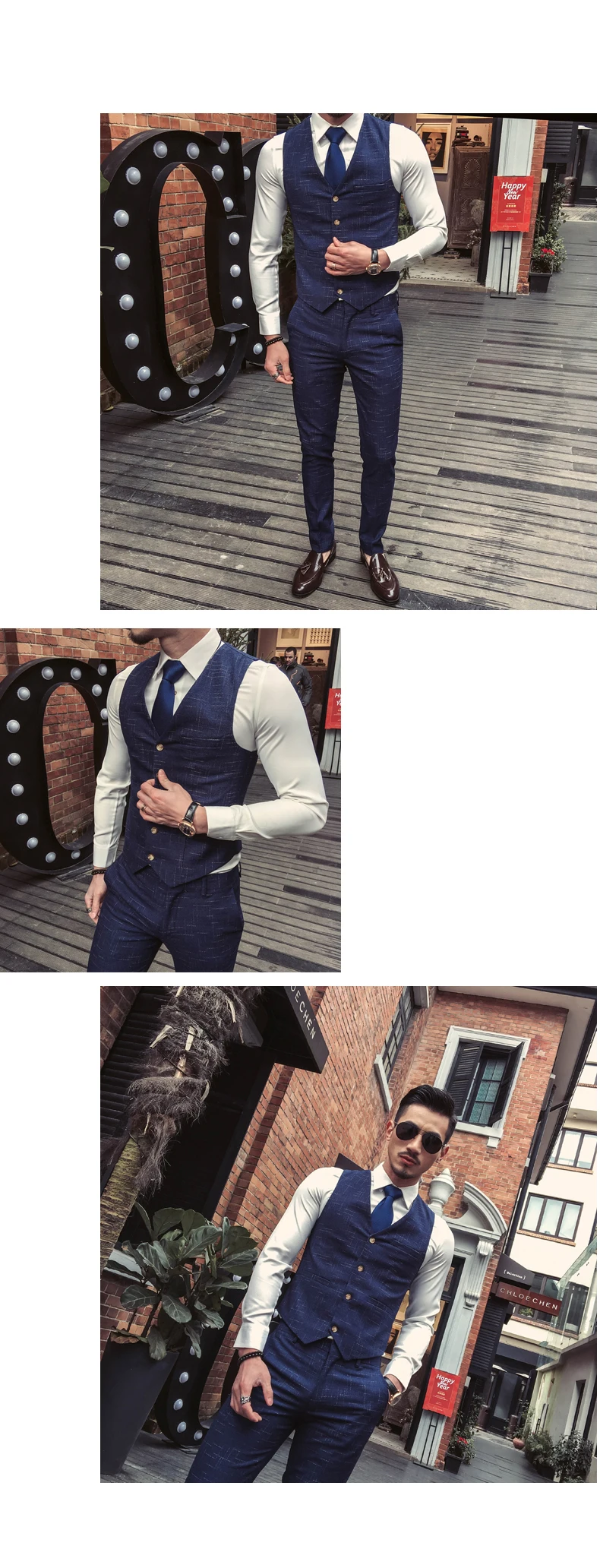 Пиджак+ жилет+ брюки) мужской свадебный костюм, мужские блейзеры, приталенные костюмы для мужчин, деловой вечерний классический черный/серый/темно-синий