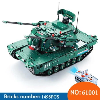 

61001 1498Pcs Military Weapon Series The M1A2 RC Tank Model Building Blocks Bricks Educational Toys For children Christmas Gifts