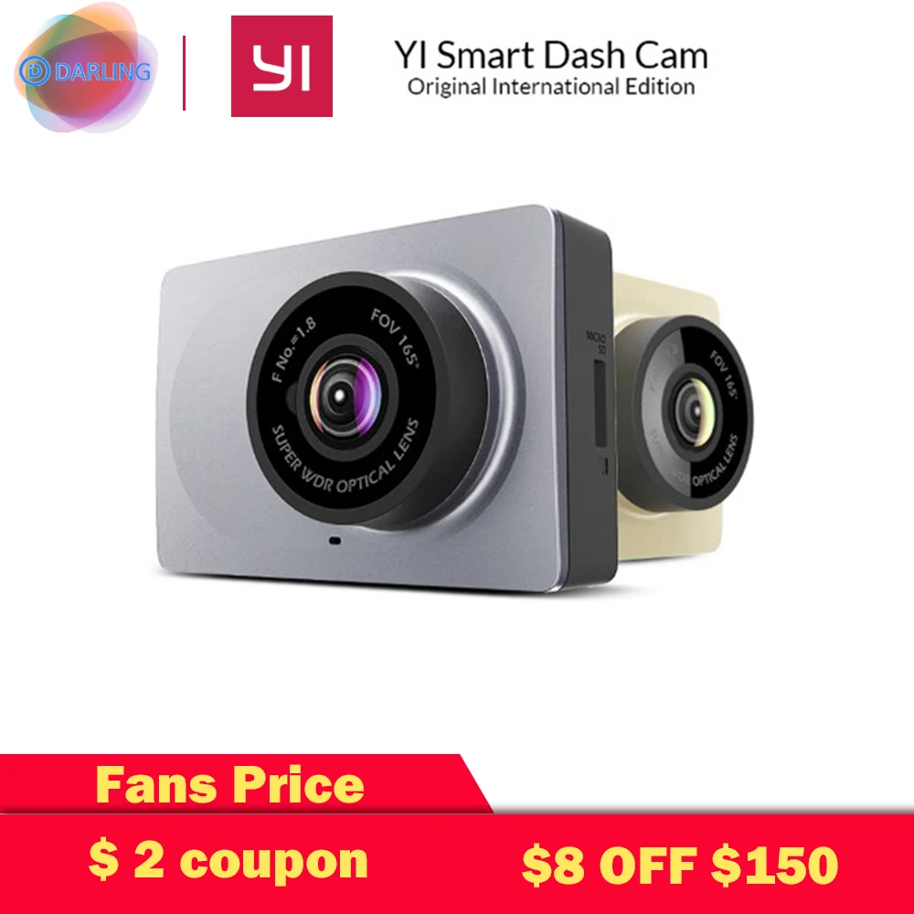 International Edition Xiaomi YI Smart Car DVR 165 Degree 2 7 Dash font b Camera