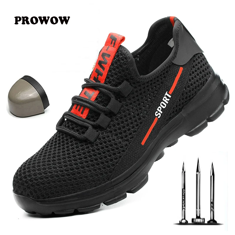 

Men's Steel Toe Work Safety shoes men woman Lightweight shoes Anti-smashing Anti-puncture Non-slip Reflective Casual Sneaker New