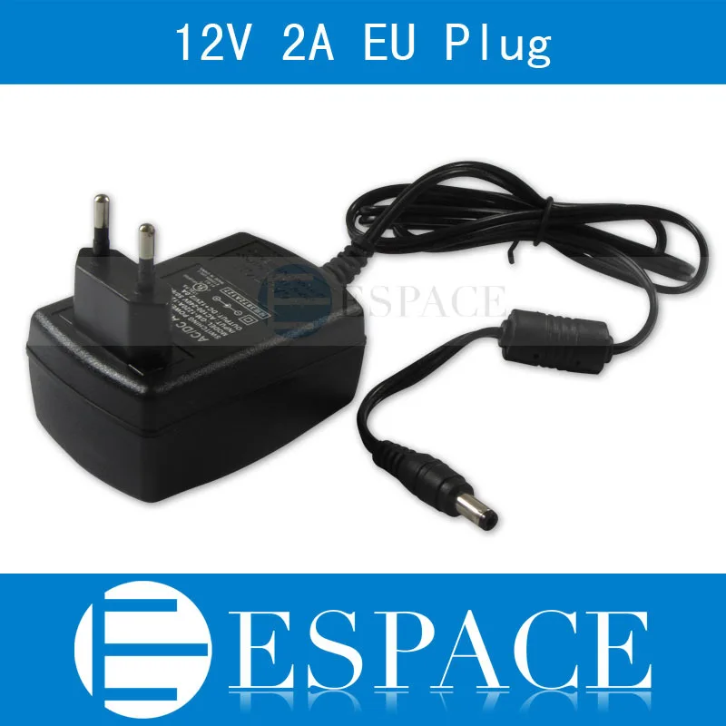 

100piece/lot New 12V 2A Power Supply AC 100-240V To DC Adapter Plug For 3528 5050 Strip LED with EU/US plug free fedex