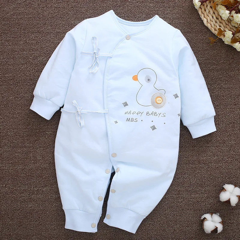

Baby clothes String Closure Coveralls O-Neck Long-Sleeves Soft Cute Full-Sleeves Jumpsuits 3-6 Months