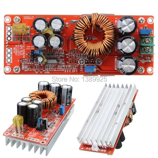 

1200W 20A DC Converter Boost Power Supply Module 8-60V 12v Step-up12-83V 24v 48v free shipping